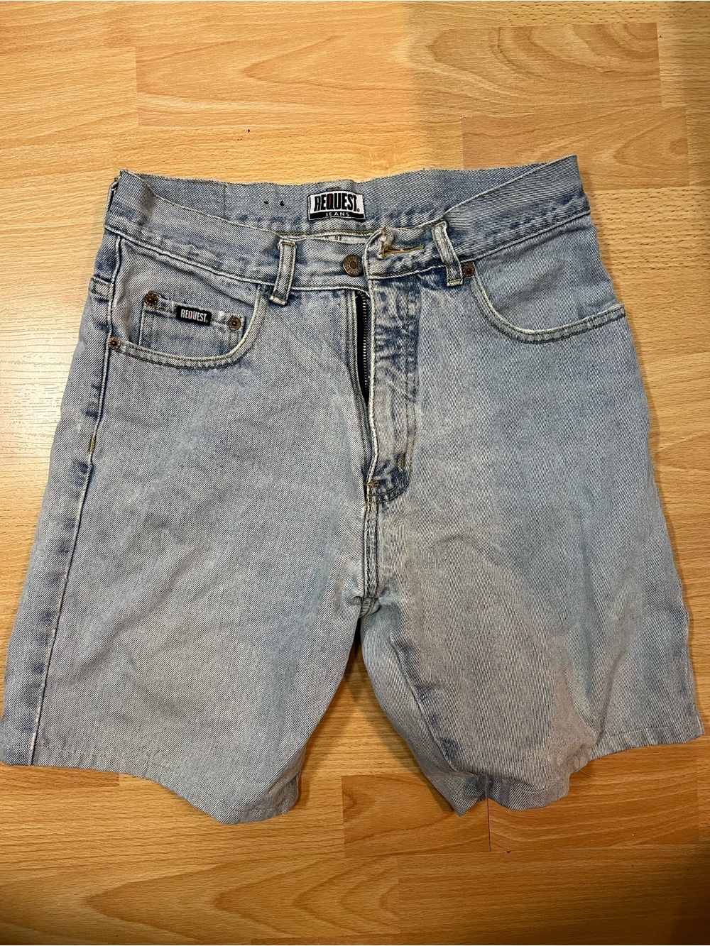 REQUEST Light Blue Denim Men Jean Shorts